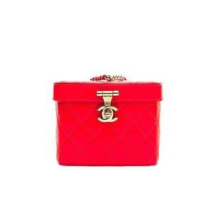 CHANEL Enamel Matelasse Vanity Chain Handbag, Pink, No. 22, eit0629